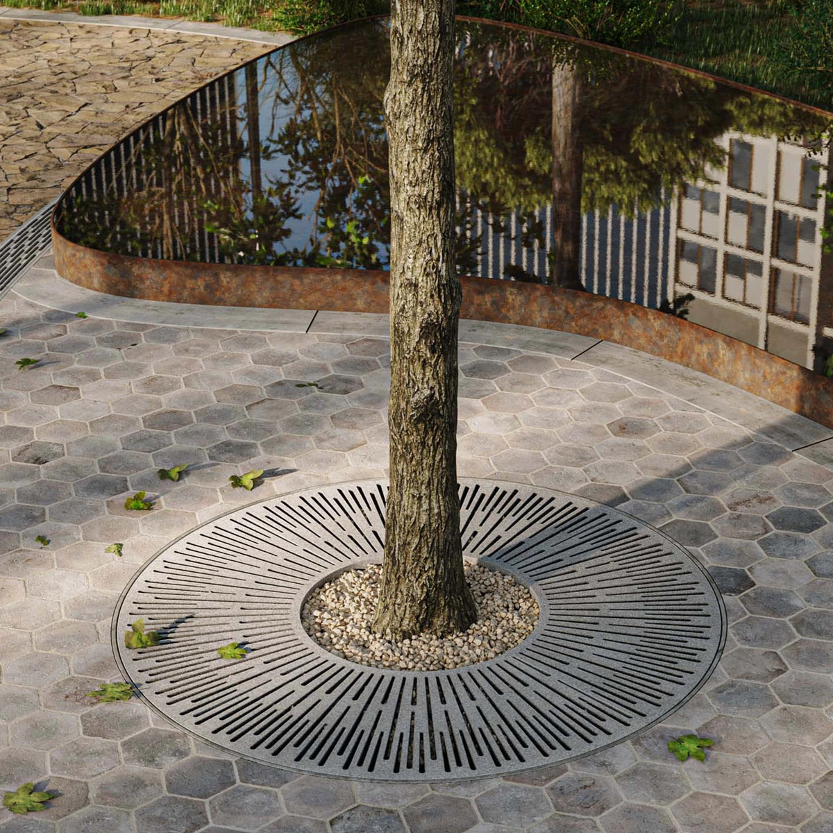 Pyra Jonite Stone Round Tree Grate 1500mm Diameter (59 Inch)