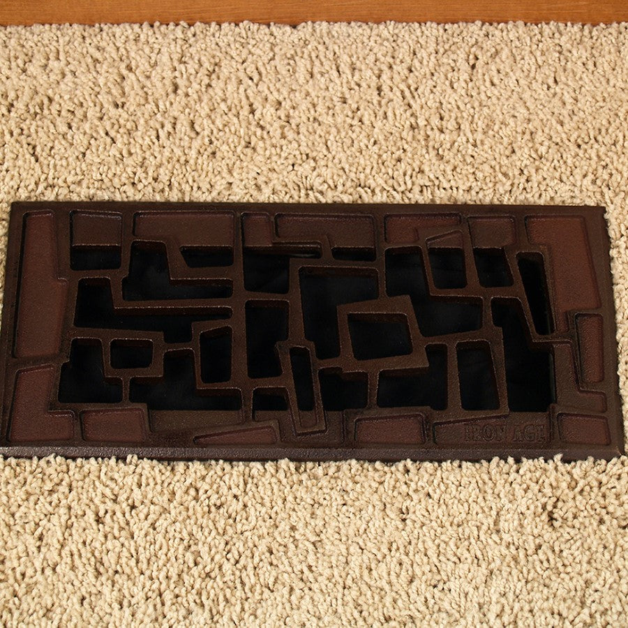 Tenino Cast Iron Floor Register Grate 251 x 99mm (10 x 4 Inch)