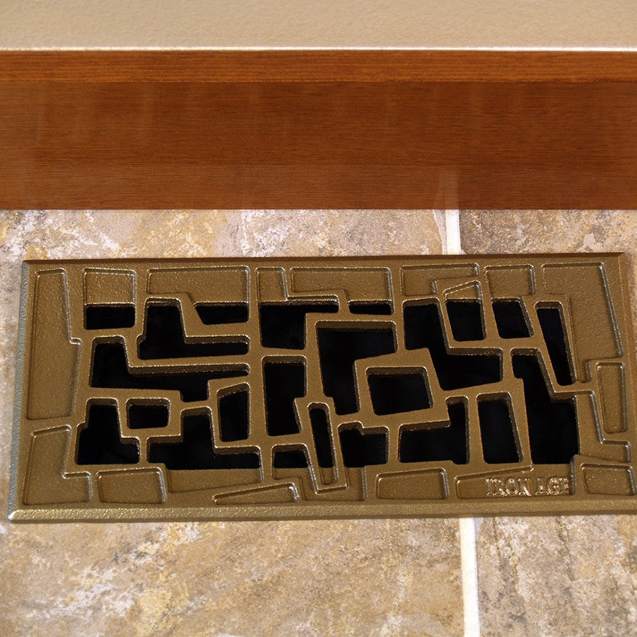 Tenino Cast Iron Floor Register Grate 251 x 99mm (10 x 4 Inch)