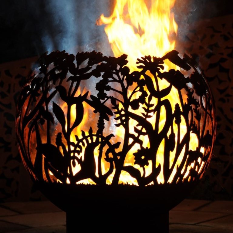 Wildflower Mild Steel Fire Pit Sphere