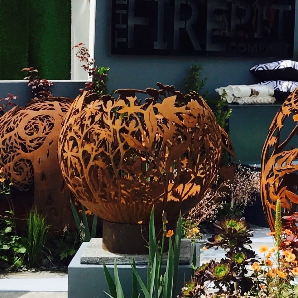 Wildflower Mild Steel Fire Pit Sphere