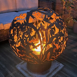 Wildflower Mild Steel Fire Pit Sphere