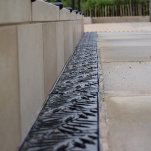 [CLEARANCE] Black Locust Cast Iron Channel Drain Grate 494 x 125mm (20 x 5 Inch)