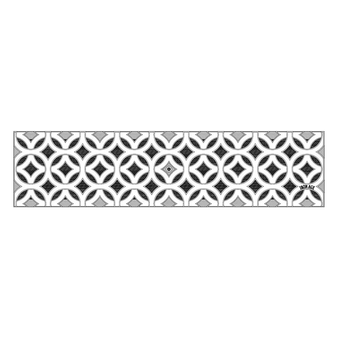 [CLEARANCE] Anthracite Grey Interlaken Cast Iron Channel Drain Grate 498 x 125mm (20 x 5 Inch)