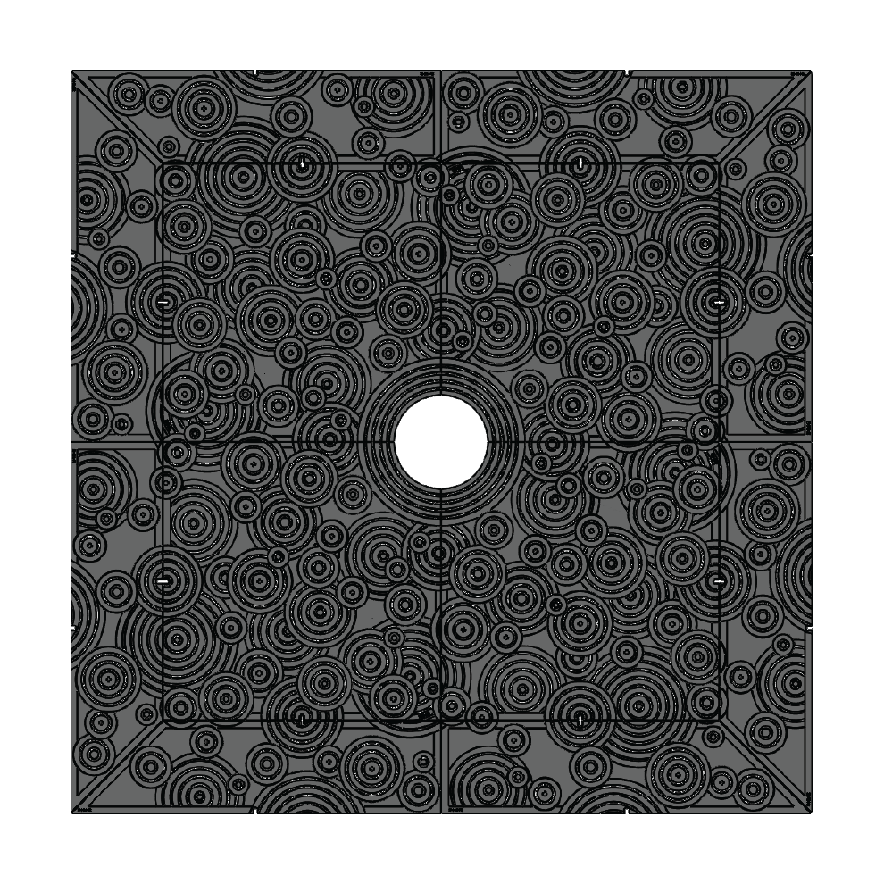Oblio Cast Ductile Iron Square Tree Grate 2435mm Heel Proof (96 Inch)