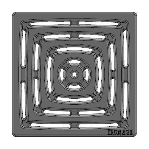 Divisadero Cast Iron Square Gully Cover 148mm Heel Proof (6 Inch)