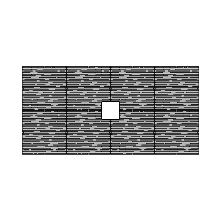 Rain Cast Iron Tree Grate 3042 x 1521mm Heel Proof (120 x 60 Inch)