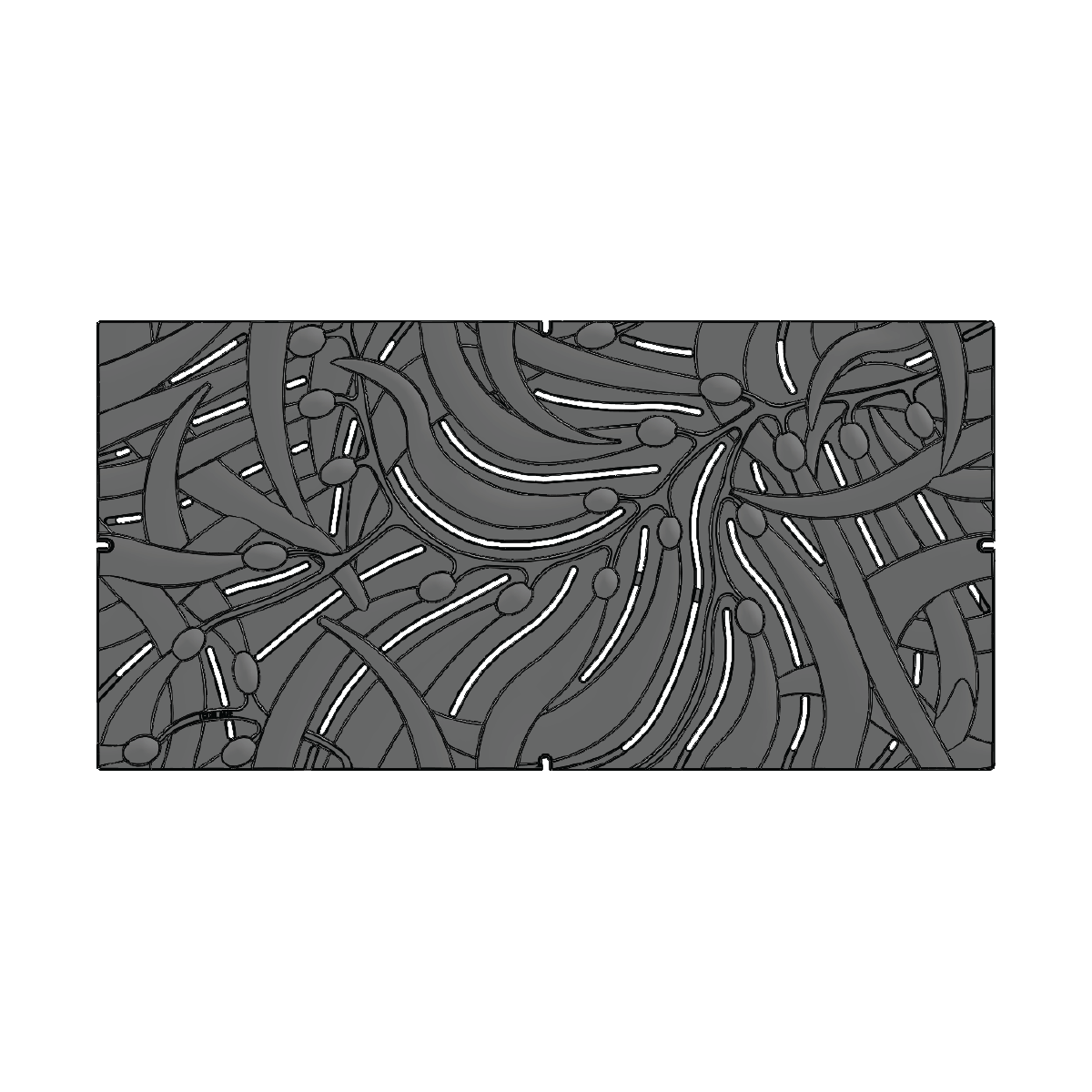 Kelp PEDESTRIAN LOAD ONLY Cast Iron Channel Drain Grate 1216 x 608mm (24 x 48 Inch)