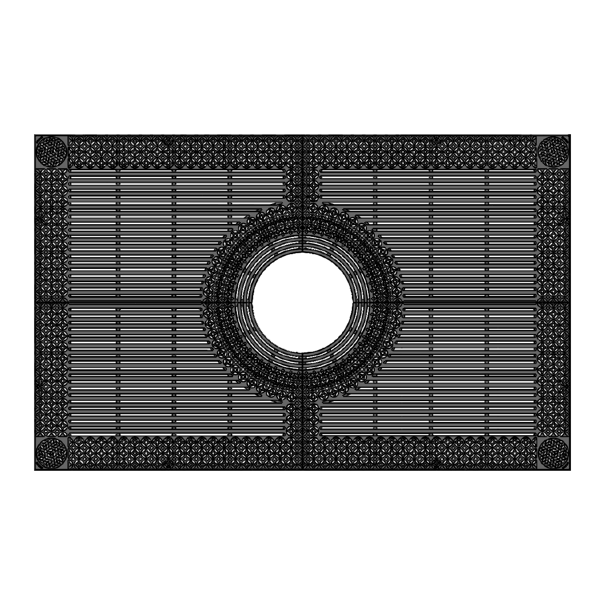 Mercado Cast Ductile Iron Tree Grate 2435 x 1521mm (96 x 60 Inch)