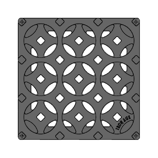 Interlaken Cast Iron Square Gully Cover 197mm (8 Inch)