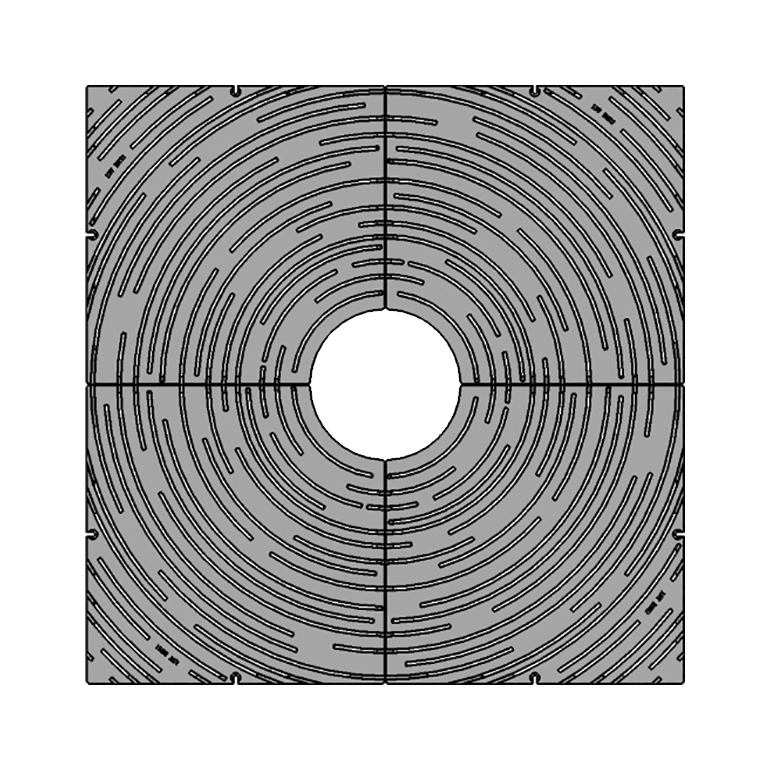 Spin Cast Ductile Iron Square Tree Grate 1216mm Heel Proof (48 Inch)