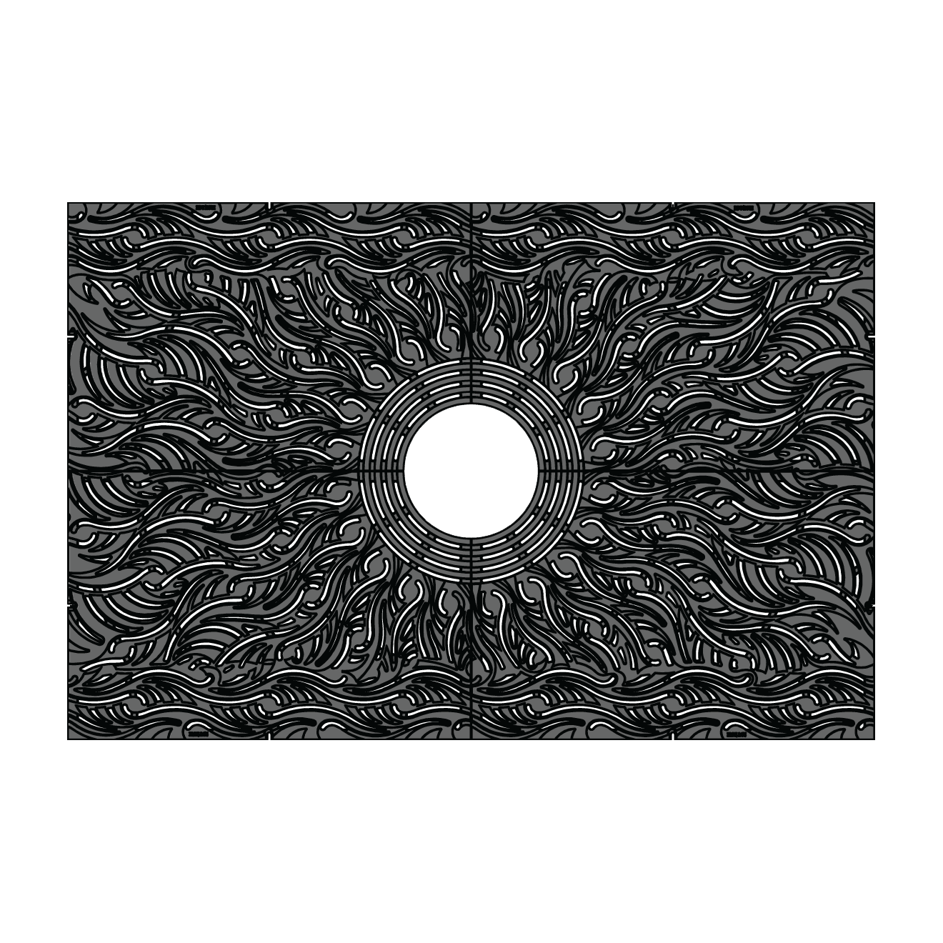 Minnione Cast Iron Tree Grate 1826 x 1216mm (72 x 48 Inch)