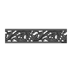 Acanthus Cast Iron Channel Drain Grate 305 x 75mm (12 x 3 Inch)