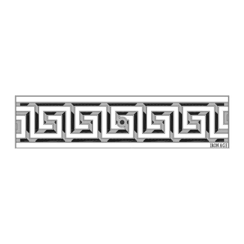 Greek Key Cast Iron Channel Drain Grate 494 x 125mm (20 x 5 Inch)