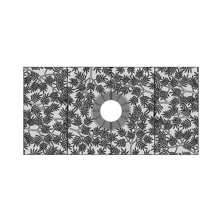 Locust Cast Iron Tree Grate 2438 x 1219mm Heel Proof (96 x 48 Inch)