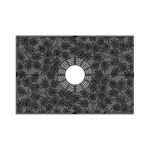 Locust Cast Iron Tree Grate 1826 x 1216mm (72 x 48 Inch)
