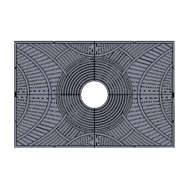 Arizona Cast Iron Tree Grate 1826 x 1216mm Heel Proof (72 x 48 Inch)