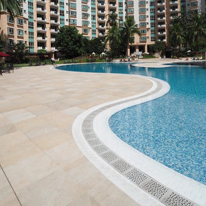 Cobble Jonite Stone Corner Pool Grate 400 x 400mm (16 x 16 Inch)