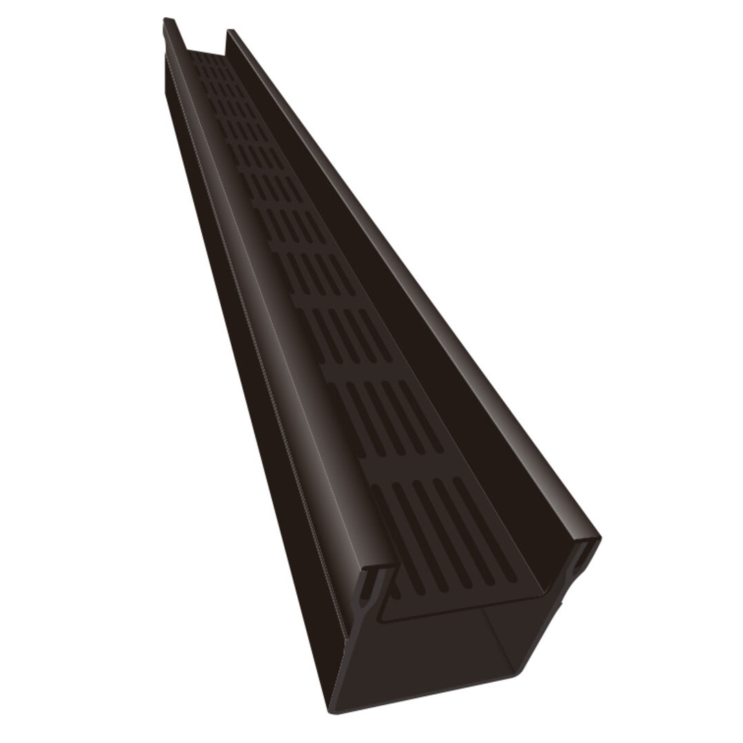 1m Threshold Stone+ French Drain with Black Aluminium Recessed Grating (105 x 100mm Deep)