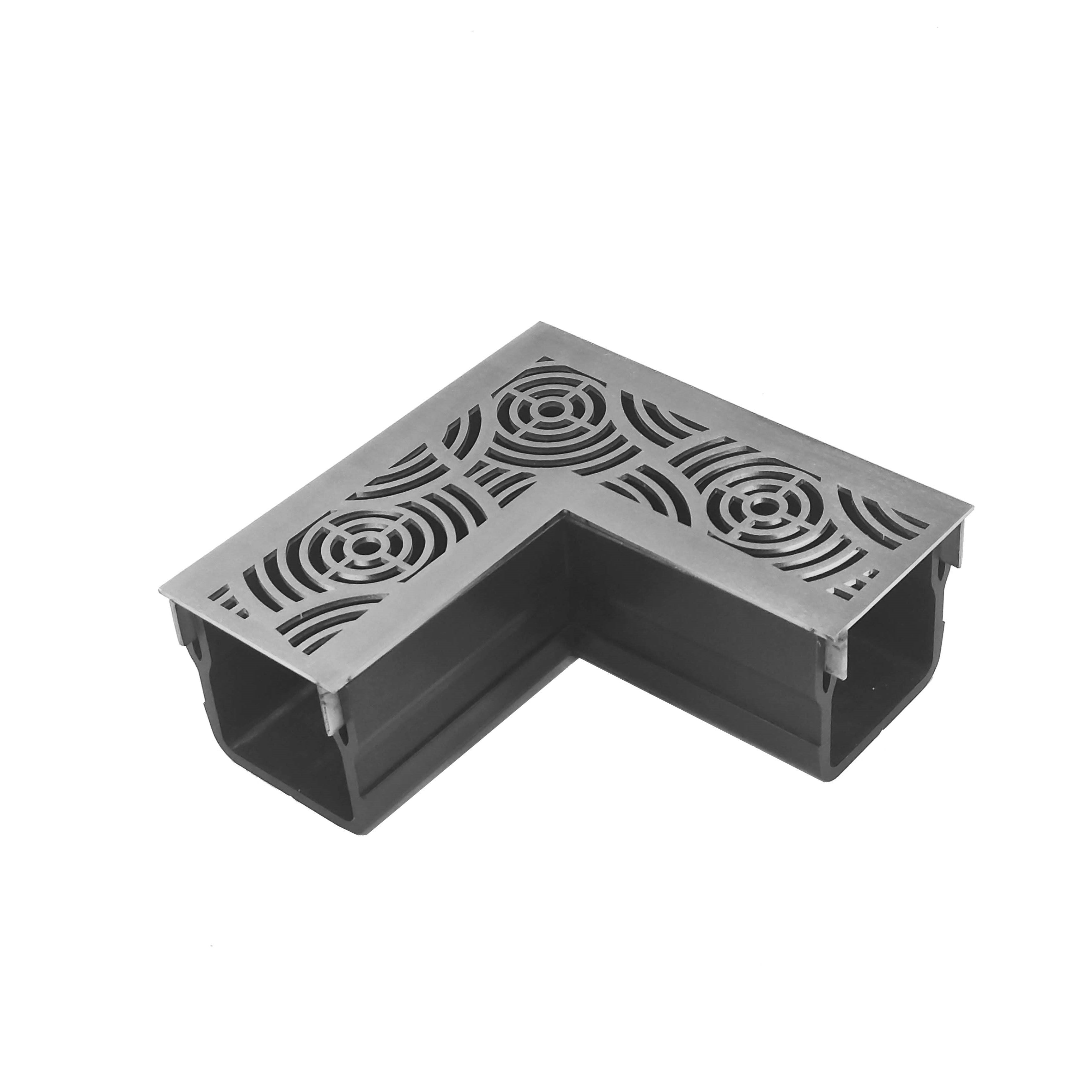 Threshold Slim Drain Corner Unit with Waves 316 Stainless Steel Gratin ...
